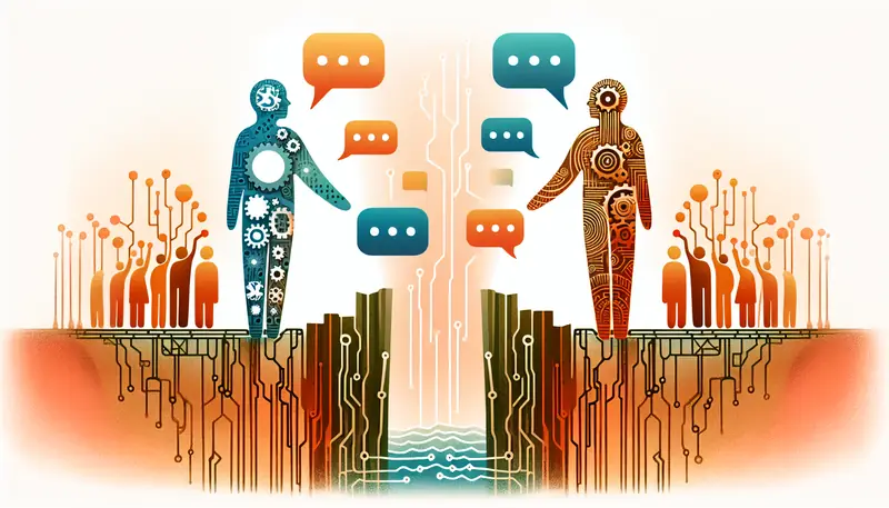Illustration of clear and consistent communication bridging technical and human aspects of change